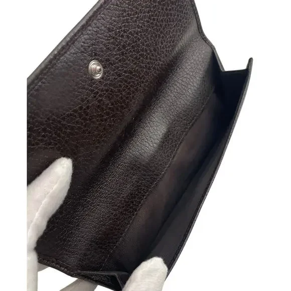 GUCCI Full Inclusion Brown Interlocking GG Studded Leather Long Wallet EUC - Picture 8 of 14